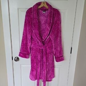 Pink Leopard Print Women's Robe